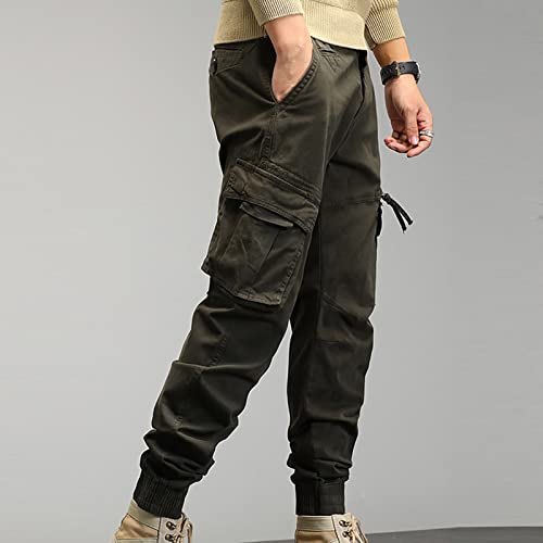JEShifangjiusu Mens Loose Joggers Cargo Pants Lightweight Fashion Pants Sweatpants Casual Chino Long Trousers Pockets3