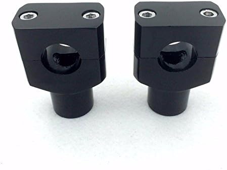 HTTMT MT030-08-22- Motorcycle Black Round 7/8" 22mm 7/8 Inch Handlebar Riser Clamps Compatible with Harley Kawasaki Suzuki V-Star 650 Silverado Road Star VTX 1300 C