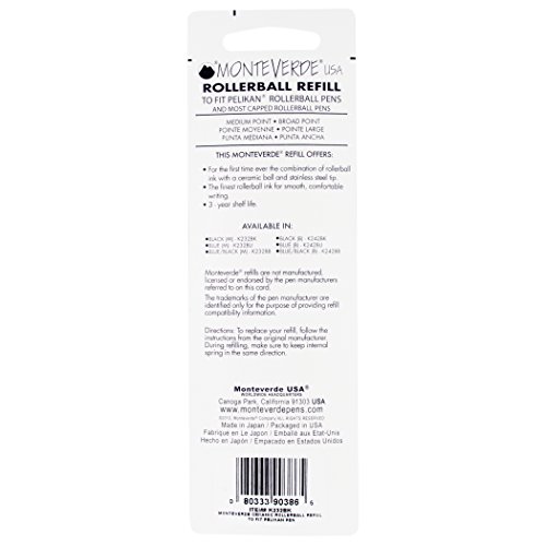 Monteverde Capless Gel Refill to Fit Pelikan, Medium, Black, 6 Pack by Monteverde - Image 4