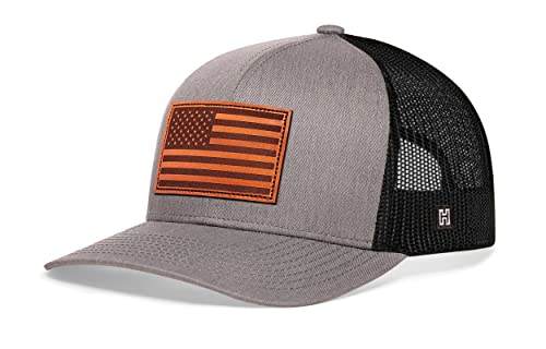 Image of HAKA American Flag Trucker Hat - USA Flag Mesh Snapback Cap for Men, Women & Golf, Patriotic Baseball Dad Hat