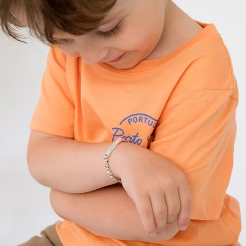 925 Sterling Silver Tag ID Identification Anchor Chain Link Bracelet For Boys & Girls - Custom Personalized Bracelet Gift Idea for Small Children - Classic Traditional Engravable Bracelet2