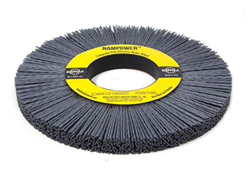 Image of Brush Research CW612180SC Nampower Composite Hub Abrasive Nylon Wheel Brush, Round Hole, Silicon Carbide Filament, 6 inch Diameter, 0.035 inch Wire Diameter, 2 inch Arbor Hole, 1.5 inch Bristle Length, (Pack of 1)