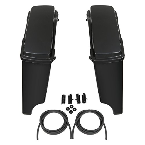 Alforjas estiradas Green-L sin pintar de 5 pulgadas para motocicletas Harley Touring (1993-2013), modelo XF111515UP miniatura 2