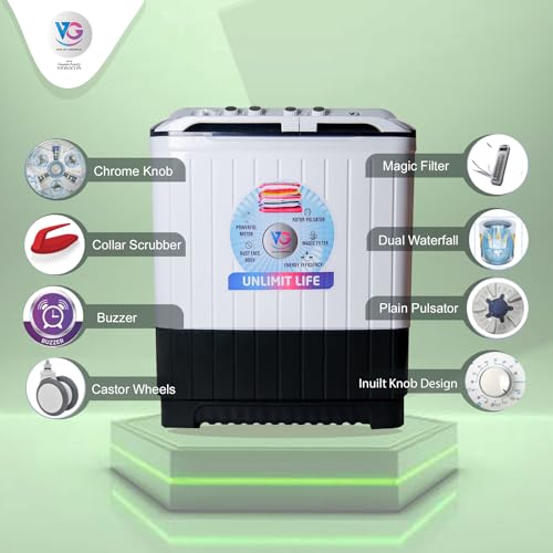 Image of VG 9 KG Semi automatic Washing Machine (VGWS90AGGB)