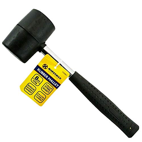 Marksman 8oz 16oz 32oz Rubber Mallet Hammer FIBREGLASS Or Silver Shaft Grip Handle DIY Hand Tools Camping Paving Racking Laying Tiles Construction UK Free P&P (8Oz Rubber Mallet Steel (226g))