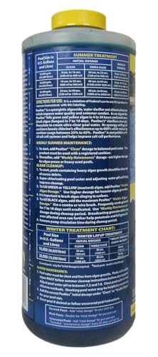 Image of EASYCARE 30032 Pooltec Algaecide, Clarifier and Chlorine Salt Cell Booster, 32 Fl. Oz Bottle