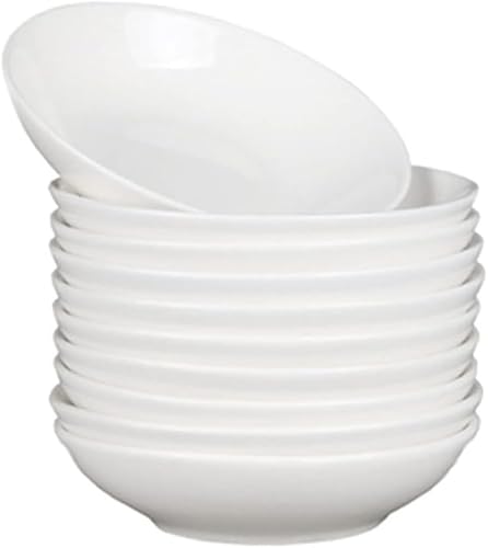 Mozacona 10 platos de cerámica blanca para condimentos, cuencos para aperitivos, platos laterales, 3.5 pulgadas