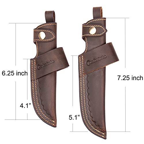 Gentlestache Horizontal Knife Sheath for Belt - EDC Compact Draw Holster - Dark Brown
