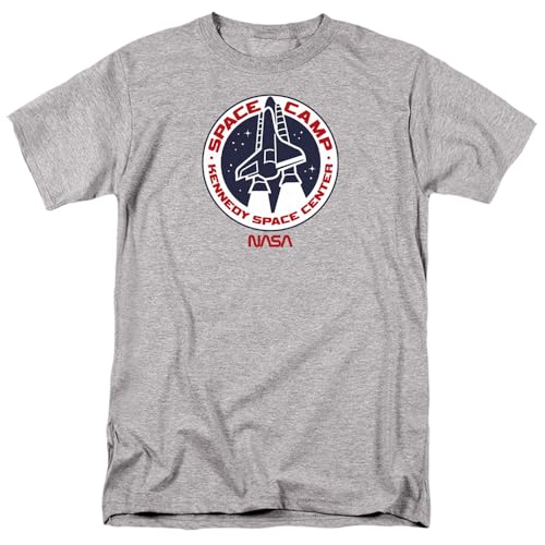 Popfunk NASA Space Camp Grey Unisex Adult T-Shirt - Large - Athletic Heather