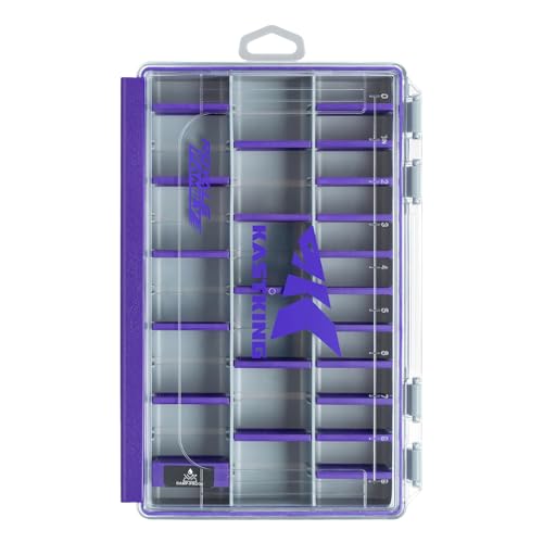 Image of KastKing HyperSeal Waterproof Tackle Box, 3600 and 3700 Tackle Trays, Fishing Tackle Box Organizer with Removable Dividers, Lure Box and Terminal Tackle Storage,Purple