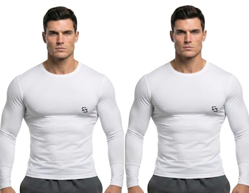 Image of Men's Cool Dry Short Sleeve Compression Shirts, Sports Baselayer T-Shirts Tops, Athletic Workout Shirt