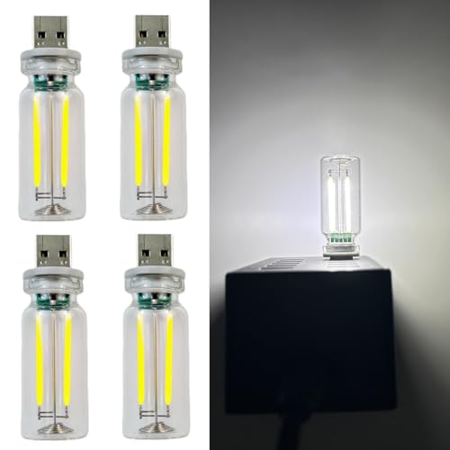 Image of poteital Dimmable USB Touch Control Led Lights, Glass Car Lights Interior, White Interior Car Lamp, Retro Led Night Light Ambient Lighting, USB Mood Lamp for Bedroom Hallway