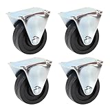Dekton 4pc 40mm Caster Wheel Set-set Of 4 Small Appliances, Equipment And Furniture Casters| Top Plate Fitting| Ideal For Outdoor And Indoor Use| Hard Wearing 40mm Nylon Wheels| Screws Not Included