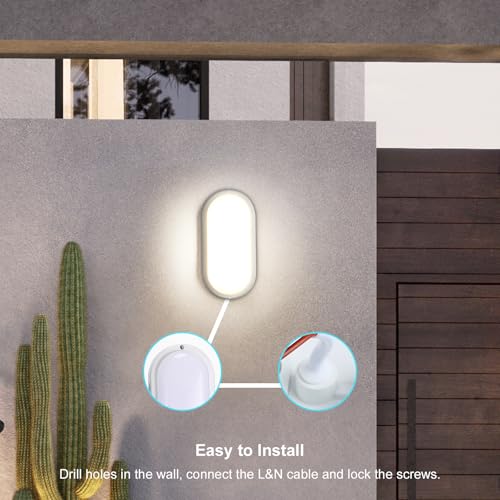 VivaLet Kellerlampe LED Deckenleuchte 12W 1200LM Wandleuchte, Wandlampe Neutralweiß 4000K, IP54 LED Feuchtraumleuchte Weiß Oval, Kellerleuchte für Keller, Flur, Treppen, Garagen, Küchen