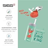 SIGG - Alu Trinkflasche Kinder - Miracle Peaceful - Mit Trinkhalm - Auslaufsicher - Federleicht - BPA-frei - Klimaneutral Zertifiziert - Schule & Sport - Wassergrün & Orange mit Fuchs - 0,4L