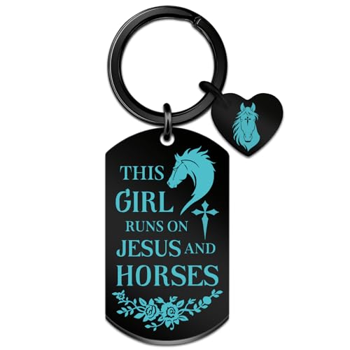 Horse Keychain for Girls Horse Gifts for Women Girls Christian Keychain
