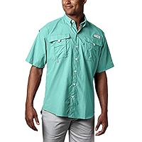 Chemise Columbia PFG Omni-Shade Homme - Manches Courtes - Bleu-vert - Taille L