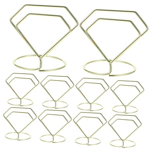 Alipis 10pièces Porte-nom Forme De Diamant Support De Table pour Mariage Événements Et Décoration Clip Acier pour Numéros De Table Et Photos