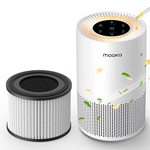 Air Purifier And Filter Combo, Air Purifiers For Home Large Rooms Up To 1200Ft², Mooka H13 True Hepa Air Purifier For Bedroom Pets With Fragrance Sponge, Timer, Air Filter Cleaner #TOP14