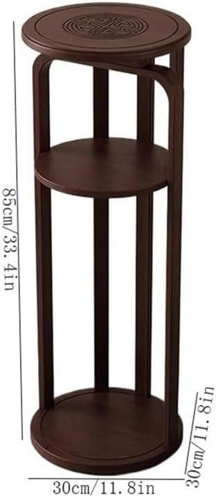 Plant Shelf, Vintage Carving Bonsai Stand Rack, Bamboo Plant Shelf for Indoor Outdoor Decoration