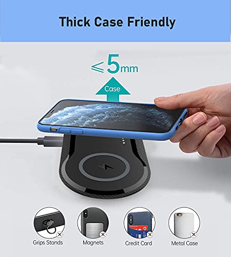 30W Fast Wireless Charger, Vchiming 2 In 1 Wireless Charging Pad, Dual 15W Wireless Charging Station For Galaxy Iphone Airpods Type C Cable Included, Black #TOP3