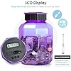 Digital Coin Counting Piggy Bank With LCD Display - 2.4L Capacity Money Jar For Adults & Kids (Purple)