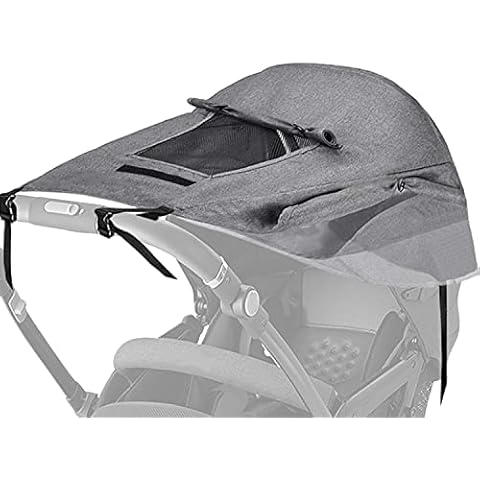 AUPOWER Buggy Universal Pram Sunshade with Viewing Window Pushchairs for Strollers Pushchairs UV Protection and Water Resistant, Grey Cover