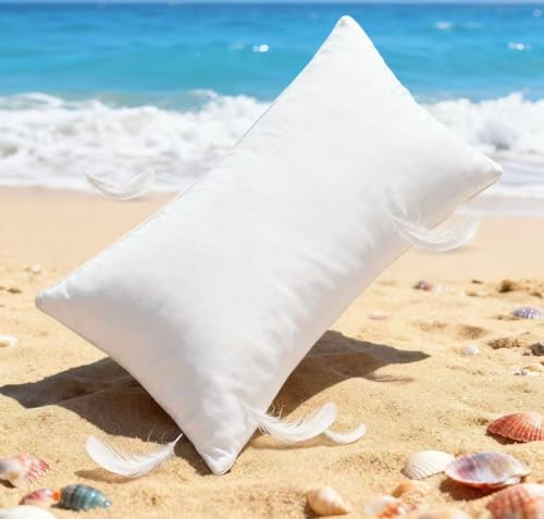 AiAngu Daunenkissen flauschig 40x80 1er - 3-Kammer Design weiche & atmungsaktive 100% Baumwollbezug, Bettkissen perfekt(Weiß)