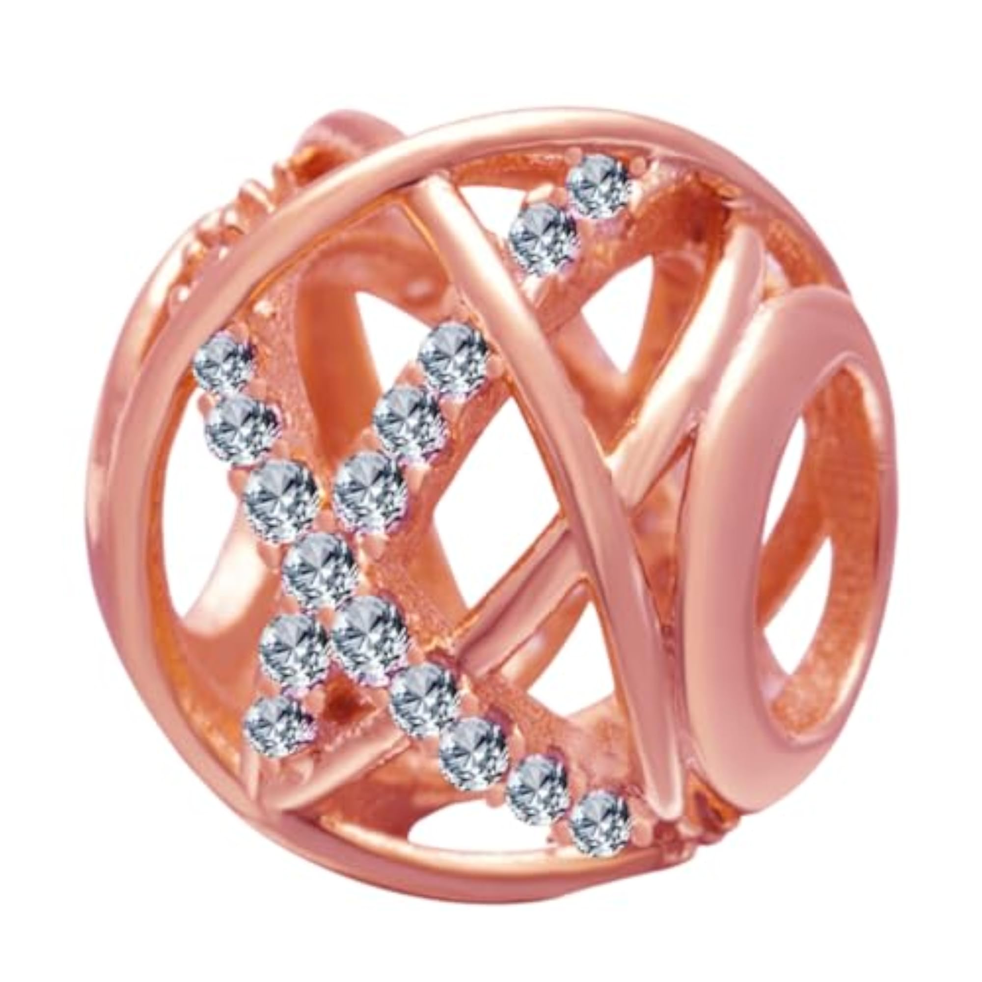 Galaxy Openwork Charm with Clear CZ Flower