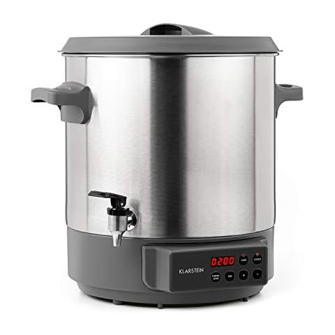 Klarstein Lady Marmalade Einkochautomat Einkochtopf Einkocher Heißgetränkespender, 27 Liter, 1800 Watt, 30-100 °C, Timer, Warmhalte-Funktion, Überhitzungsschutz, Edelstahl gebürstet Cover
