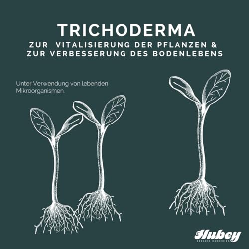 hubey® Trichoderma - Streuer zur Impfung der Wurzeln, Wurzelstimulator, Trichoderma Harzianum, Bodenhilfstoff, Erhöht Erträge, Blütenbildung & Wachstum, 50g