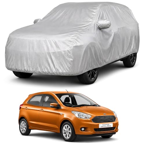 Image of Autofact Car Body Cover Compatible with Figo 2015-2022 | Custom Fit Car Cover | 100% Water-Resistant| Triple-Stitched Lightweight Fabric | Dustproof | Indoor & Outdoor Use | Elastic Bottom