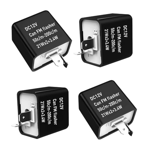 Image of Gebildet 12V Speed Adjustable 2 Pin Direct Replacement Compatible LED Electronic Flasher Relay fix CAR and Motorcycle Turn Signal & Hazard Warn Hyper Flash Relay(Black)