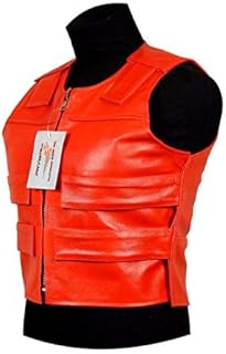 Bulletproof Style Leather Motorcycle Vest Women Size Medium Red | Chest: 40 In | Length: 20 In