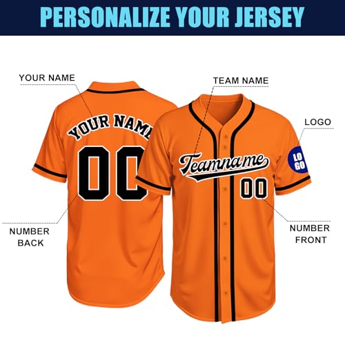 Image of Custom Baseball Jersey Personalized Stitched or Printed Name Number Baseball Shirt Sports Uniform Gifts for Men Women Youth
