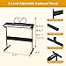 ZENY 61-Key Portable Electric Keyboard Piano with Built In Speakers, LED Screen, Headphones, Microphone, Piano Stand, Music Sheet Stand and Stool
