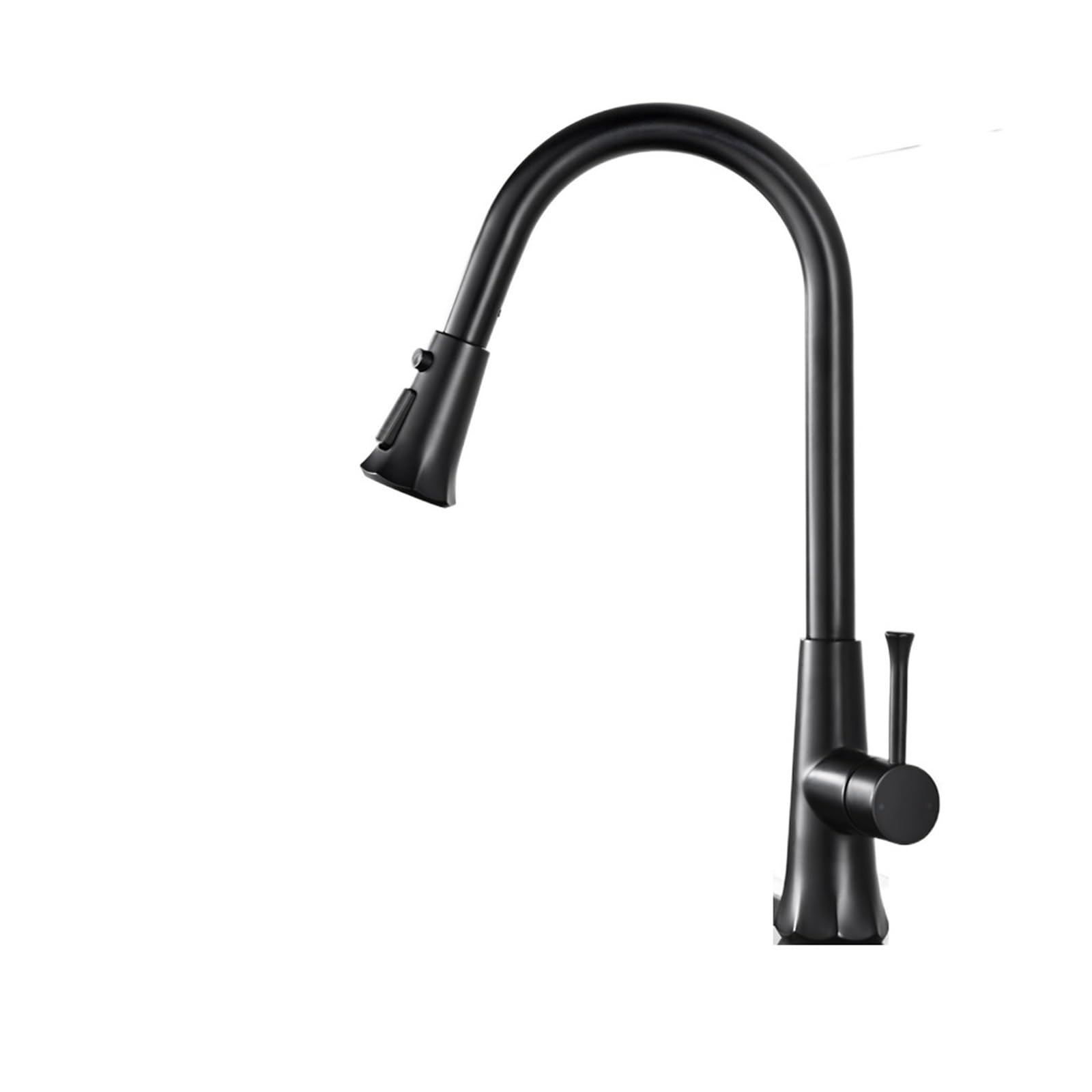Robinet de cuisine extractible mitigeur d'évier noir et chrome à trois becs