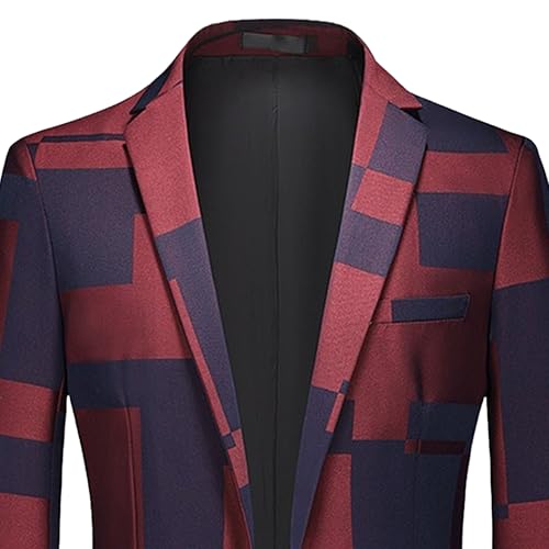 Men's Casual Slim Fit Daily Print Sport Coat One Button Prom Business Blazer Jacket Casual Suit Blazer4