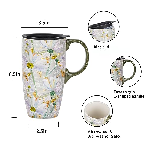 Taza de cerámica 17oz con tapa y caja regalo miniatura 7
