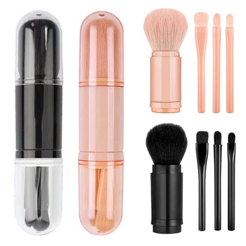 Pincel De Cuatro Partes De Cuatro En Uno, Mini Cepillo De Maquillaje Retactable, Pincel De Bañeras De Viaje, Juego De Cepillos De Sombra De Ojos, Juego De Cepillo Creativo De Maquillaje