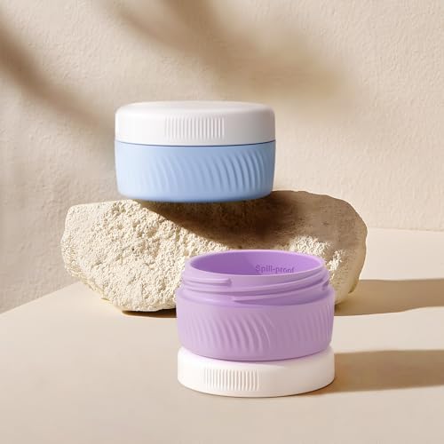 Image of DEPOZA Travel Containers for Toiletries, BPA Free Silicone Cream Jars, TSA Approved, 1.35Oz Leak-Proof Travel Size Containers with Lids for Face, Hand, and Body Cream E29 (4 Pack)