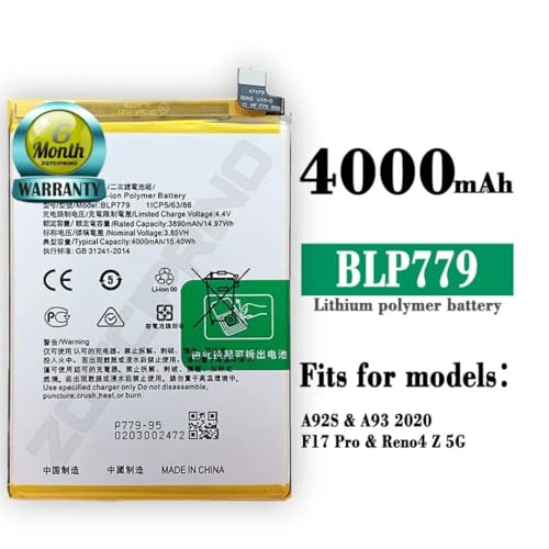 Image of Original BLP779 Battery for Oppo F17 PRO / A92S / A93 2020 F17 PRO /Reno 4 Z 5G Battery with 6 Month Warranty ***(N298)
