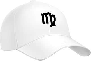 كاب ابيض مطبوع باشكال مميزة على علامة البروج الخاصة بك برج العذراء باللون الاسود للجنسين