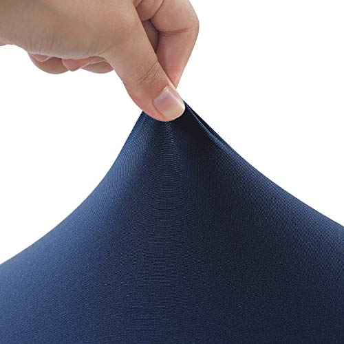 Image of Peomeise 8FT Spandex Table Cover Rectangular Stretch Spandex Tablecloth (Navy,8FT)