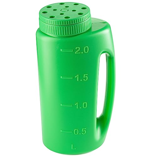 Image of Superio Lawn Seed Spreader, Handheld Shaker for Lawn Seeds, Ice Melt Salt, Calcium, Deicer, Weed and Feed Spreader, 2 Liter, Adjustable Hole Size, with Cut Out Handle