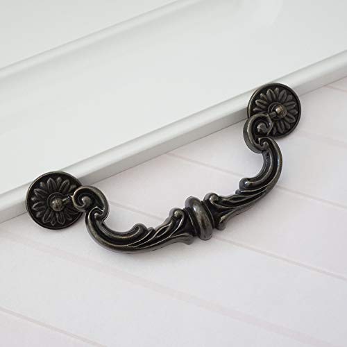 Lbfeel 6" Large Drop Bail Dresser Pull Handle Drawer Pulls Rustic Antique Black Kitchen Cabinet Pull Handle Hardware 150 Mm #TOP2
