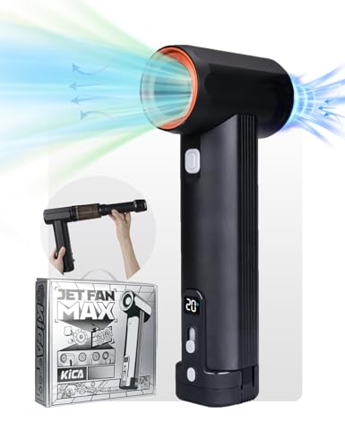 Jet Fan MAX - KiCA Jetfan Car Air Blower and Vacuum Turbo Fan Electric Cordless Strong Blower 85000 RMP for Car Window Snow/Leaf Clearing Dry Motocycle Computer Dust Remove Outdoots Long Battery Life