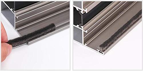 Soezy 16 Ft (5M) 196 Inch Sliding Sash Windows Doors Tape Pile Draught Excluder Brush Seal Strip Weatherstrip 5Mm X 6Mm (3/16 1/4 Inch, Gray) #TOP3