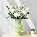 JSPYFITS Glass Vases for Decor, 7.8 Inch Four- Layer Hydroponic Glass Vase Bubble Flower Vases Decorative for Home Décor, Funky Modern Geometric for Living Room/Wedding/Party/Office(Milky Green)