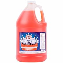 Carnival King 1 Gallon Snow Cone Syrup Orange - Delicious Shaved Ice Flavoring for Machines & Parties
